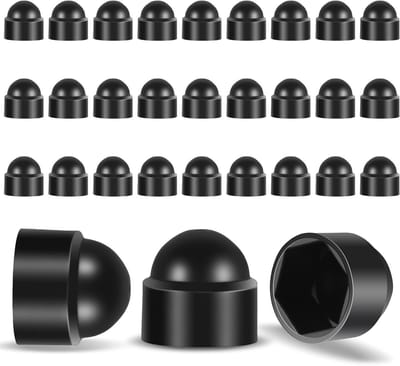 Hexagon beschermkapjes M8 (13 mm) - 30 stuks plastic schroefdoppen in zwart voor een perfecte afwerking
