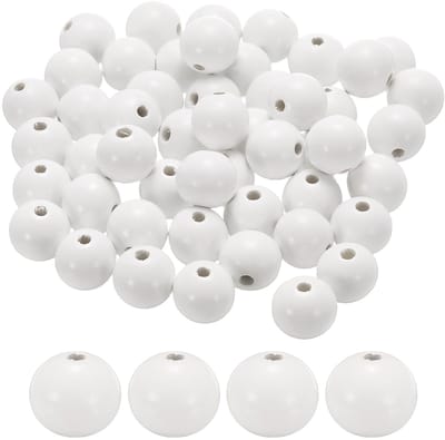 Houten kralen, 20 mm, 3,3 mm, groot gat, ronde houten kralen, los, voor het maken van sieraden, halskettingen, armbanden, doe-het-zelf, handwerk, macramé, decoratie