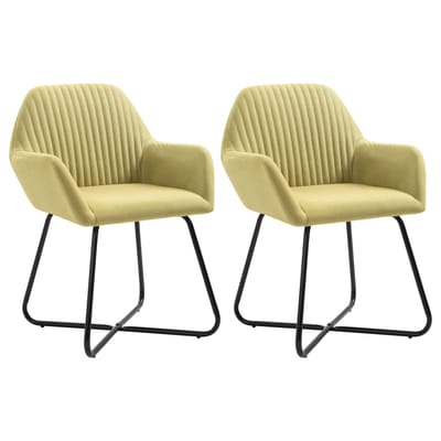 vidaXL - Eetkamerstoelen - 2 - st - stof - groen