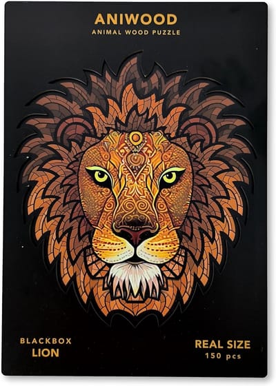 Houten Dier Puzzel - Unieke Stukjes Puzzel - Decoratief Huis - Levensgrote Puzzel - Medium 31x22cm - Leeuw