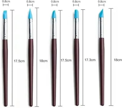WiseGoods Premium Siliconen Penselenset - Silicone Penselen Set - Klei Penseel - Sculptuur Penselen - Hobby - Kunst DIY - 5stk