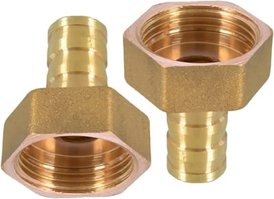 Twee stuks 1 inch slangverbinding voor tuinslang, messing adapter met NPT vrouwelijke draad, lekvrij en duurzaam (16mm)