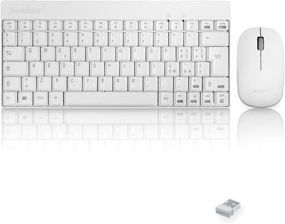 Draadloze Toetsenbord en Muis Set met Italiaanse QWERTY Lay-out - 2.4 GHz, Stil en Slank