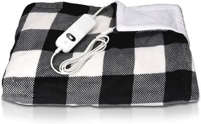 DYNA® Elektrische Deken 2 Persoons - Elektrische Deken - Deken - ‎Zwart/Wit - 180cm x 130cm x 3cm