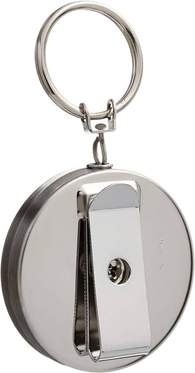 Uittrekbare pasjeshouder - Uitrekbaar - Kaarthouder - Keycord - Met clip - Skipas - Elastisch koord - Sleutels en pasjes - Retractable keychain - Badge - Zilver - Jonyx