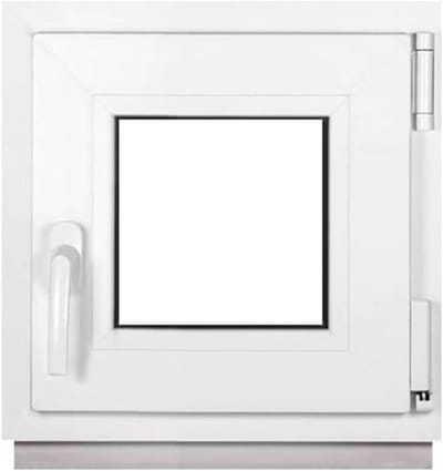 Kunststof Kelderraam - Kleine Venster Garageraam - Ventilatie en Lichtinval - 58mm Smal Profiel - 40 x 40 cm - Wit