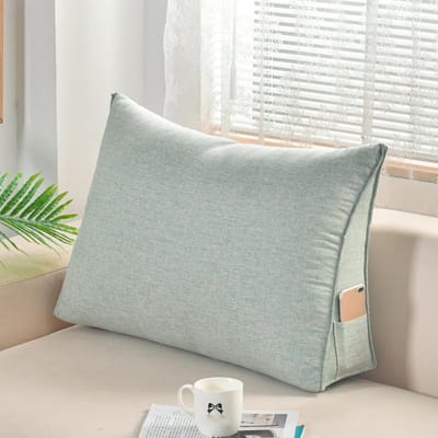 Hoofdbord Kussen - Leeskussen Rugsteun - Comfortabel Lezen - Ergonomisch Ontwerp - 90x50x20cm - Groen