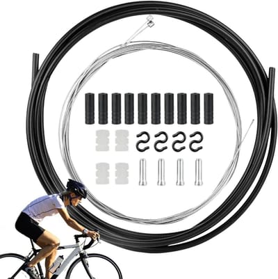 Fietsremkabelset - Remkabel Vervanging - Fietsen Onderhoud - Duurzame PVC Buitenlaag - 2 Meter Buis - Zwart