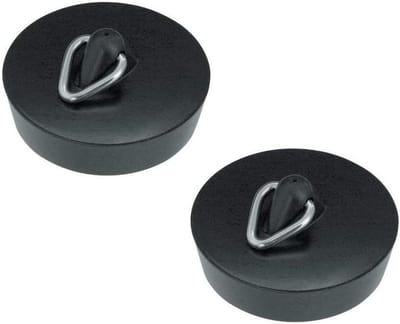 Afvoerstoppers Set - Wastafel Stop - Douche Gootsteen - Set van 2 - 435 mm - Zwart