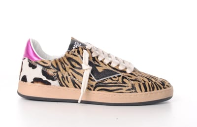 4B12 dames sneakers Play New D koeiehuid met dierenprint buin