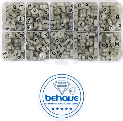 Behave Letterkralen Set - Glow in the Dark - Acryl - Kralen - Alfabet Kralen - Bedels - 7mm - 624 Stuks