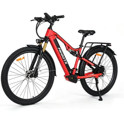 HedaTX TX19 Elektrische Mountainbike, 48V 19.2Ah Batterij, 27 Versnellingen rood