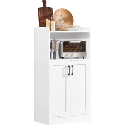 SoBuy Keukenkast – Met Deuren & Open Compartiment – max. 60 kg – 60 x 40 x 120 cm – Wit