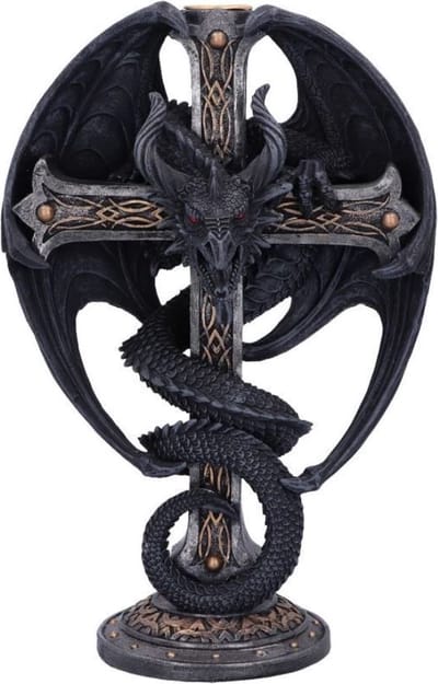Nemesis Now - Dark Ember Gothic Draak Kaarshouder - Multicolours - zeer gedetailleerd! - (hxbxd) ca. 24.5cm x 16.2cm x 11.8cm