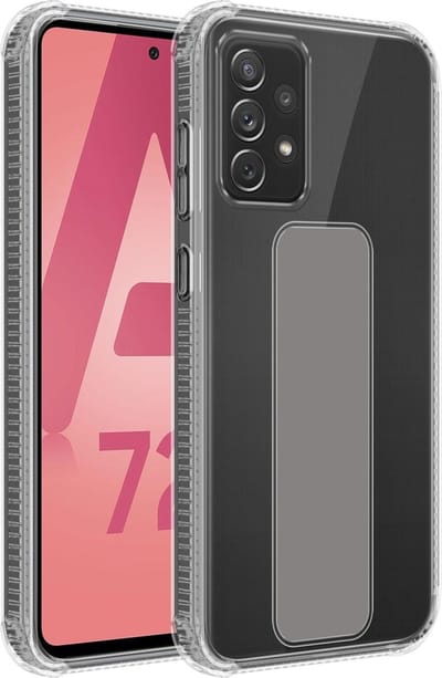 Cadorabo Hoesje geschikt voor Samsung Galaxy A72 4G / 5G in GRIJS - Beschermhoes gemaakt van flexibel TPU silicone Cover Case met houder en standfunctie
