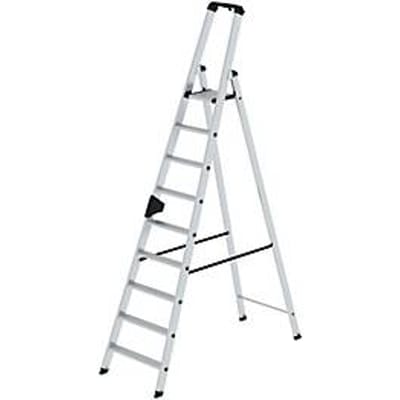Munk vouwladder - aluminium - enkelzijdige toegang - geribbelde treden - tot 150 kg - nivello ladderschoenen - 9 treden