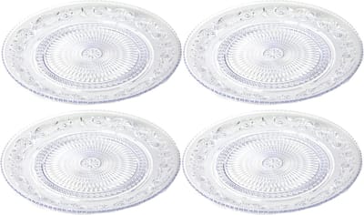 PlasticForte Onbreekbare Dinerborden - 8x - kunststof - kristal stijl - transparant - Dia 31 cm