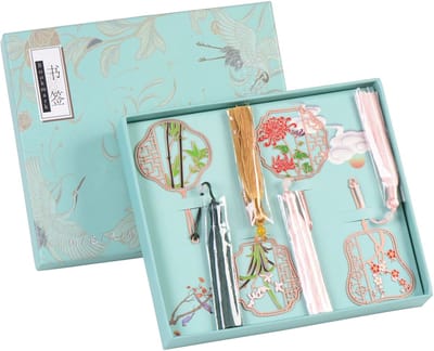Dailygoods- Bladwijzer Metalen - 4-delige Set - Vintage Bladwijzers - Boekpaginamarkering - Geschenkdoos - Voor Dames/Kinderen - Boekenlegger