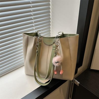 Klein en Fris Nieuw Lief en Elegant Pendeltas Schoudertas Grote Tas Vrouwen Contrasterende Stijl Grote Capaciteit Draagtas separate bag brown