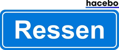 Hacebo - Plaatsnaam Sticker - 29x10 CM - Ressen sticker - Verkeersborden sticker - grappige cadeaus - Ressen