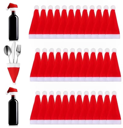 Dailygoods- Kerstmuts Mini - 36 Stuks - Tafeldecoraties - Creatieve Knutselprojecten - Hoogwaardig Textiel - Feestelijke Sfeer - Kerstdecoratie