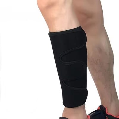 BukkitBow - Kuitbrace Compressie Sleeve - Kuit en Scheenbeen Ondersteuning - Scheenbeschermer / Sport Bandage - One Size - Zwart