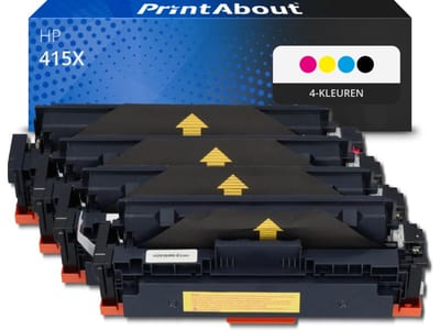 PrintAbout huismerk Toner 415X (W2030/31/32/33X) 4-kleuren Multipack Hoge capaciteit Geschikt voor HP