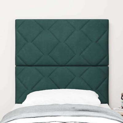 vidaXL - LED - Hoofdbord - Donkergroen - 80 - cm - Fluweel