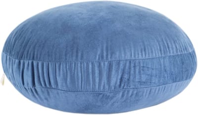 Ronde Sierkussen 45x45cm Navy Blauw - Super Zacht en Pluizig - Decoratief Vloerkussen