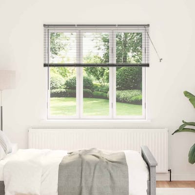 vidaXL - Venetiaanse - jaloezie - Donkergrijs - 130 - x - 140 - cm - 25 - mm - Aluminium