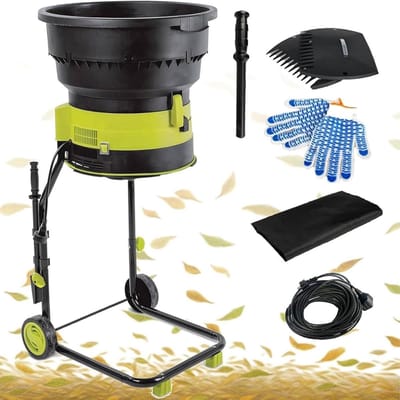 Elektrische Bladversnipperaar - Tuin Mulcher - Tuinafval Verwerken - Bladloze Technologie - 54 Cm Trechter - Zwart