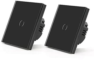 Touch lichtschakelaar 2-voudig met glasplaat, 1-weg wandlampschakelaar, 110V-240V - 86mm
