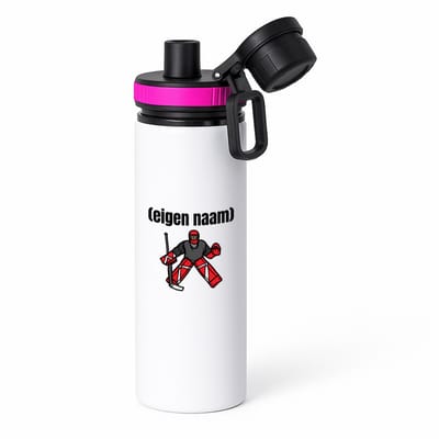 Hacebo® - ijshockey keeper met eigen naam waterfles met draaidop roze - Ijshockey - atleten - iemand die houdt van ijshockey - verjaardag - cadeau - kado - water fles - 850ML