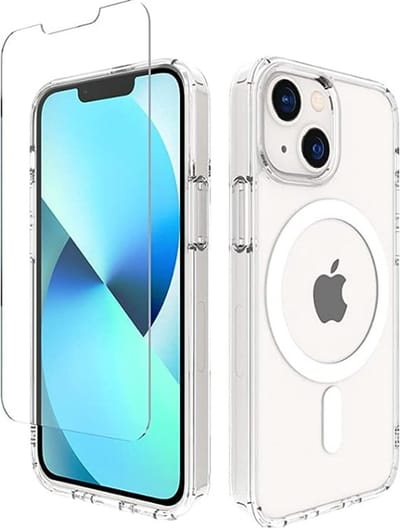 Xtabarya Hoesje Geschikt voor iPhone 14 Magnetic met HaloLock ring inclusief screenprotector van hoge kwaliteit transparat