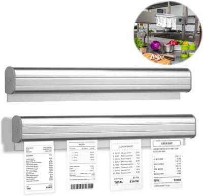 2 stuks - Bonnenhouder 30 cm - Bonnenhouder aluminium - Restaurant - Bestelbonhouder bonnenhouder - Zelfklevend montage zonder schroeven voor Horeca, Kantoor en Bar Ordertickets