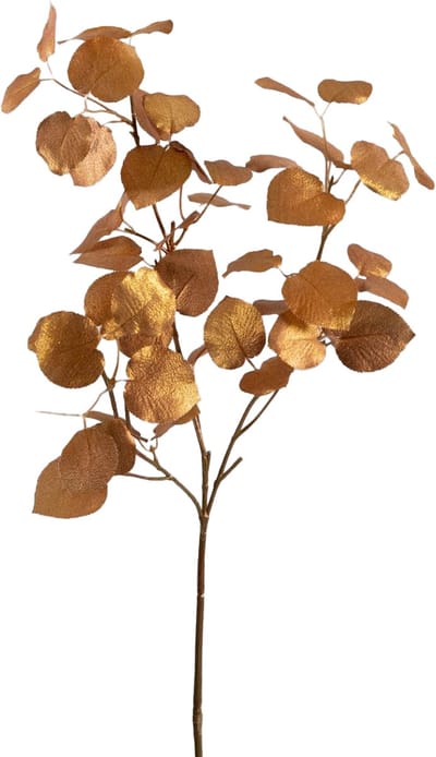 Viv! Home Luxuries Decoratietak - bladtak sneeuwbal - zijden bloem - goud - 102cm