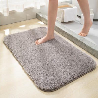 Pluche Dik Tapijt Eenvoudig Badkamer Vochtregulerend Deurmat Vierkante Voetmat Toilet Antislipmat Duurzaam 40*60cm