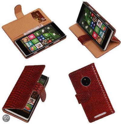 """Slang"" Rood Nokia Lumia 830 Bookcase Wallet Cover Hoesje"
