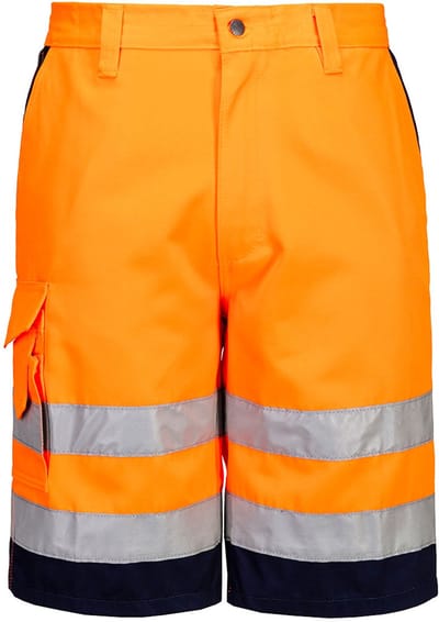 Portwest Hi-Vis Polykatoen Korte Broek E043 - Oranje/Marine - M
