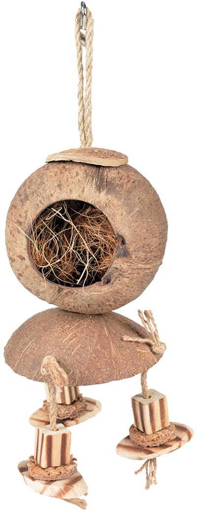 Duvoplus - Hok - Knaagdier - Coconut Jungle Huis Met Houtblokjes 34x12x12cm Bruin - 1st