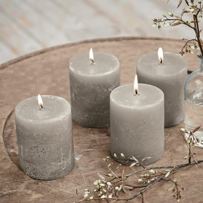 LOBERON Kaars set van 4 Virrans taupe