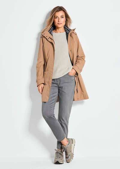 3-in-1-jas met uitneembaar doorgestikt vest - camel - Gr. 38 van Goldner Fashion