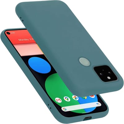 Cadorabo Hoesje geschikt voor Google PIXEL 5 in LIQUID GROEN - Beschermhoes gemaakt van flexibel TPU silicone Case Cover
