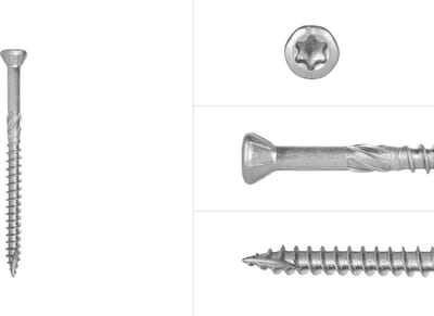 Wovar Vlonderschroeven RVS A4 5,0 x 60 mm Torx 25 Deeldraad | Doos 200 Stuks | Schroeven RVS | Houtschroeven