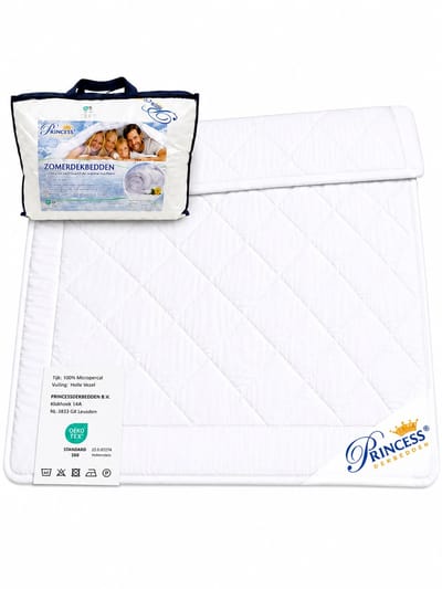 Princess Dekbedden UltraSOFT Ledikant & Peuterbed Zomerdekbed - 100 x 135 cm - Micropercal - Anti-allergisch - Wasbaar - Wit