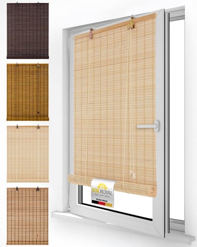 Sol Royal Bamboe Rolgordijn Zonder Boren 60x160 cm Natuur – Houten Jaloezieën voor Binnen 60 cm Breed – Inkijkbescherming & Zonwering – BR7