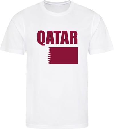 WK Qatar Voetbalshirt – Vlag Qatar – Wit – Maat S – Wereldkampioenschap T-shirt