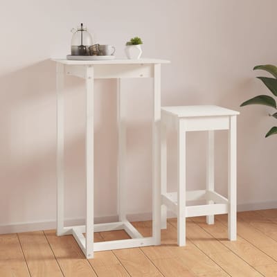 vidaXL - Bartafel - 60x60x110 - cm - massief - grenenhout - wit