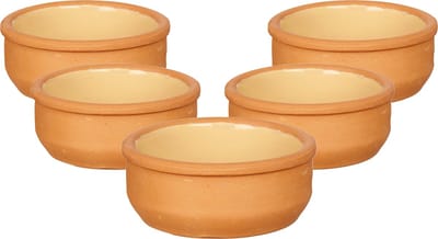 La Dehesa Tapas/creme brulee serveer schaaltjes - 18x - mini - terracotta/geel - 8 x 4 cm