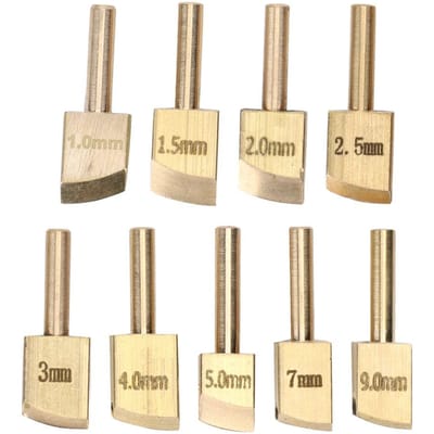 9 Stuks Leerrand Soldeerpunt Messing Leer Ambacht Maken Gereedschap 1 9mm Lijnrand Druk Soldeer